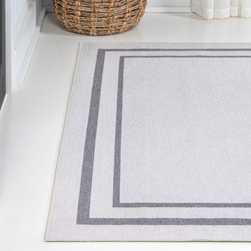 Sloane Classic 2-stripe Border Washable Area Rug